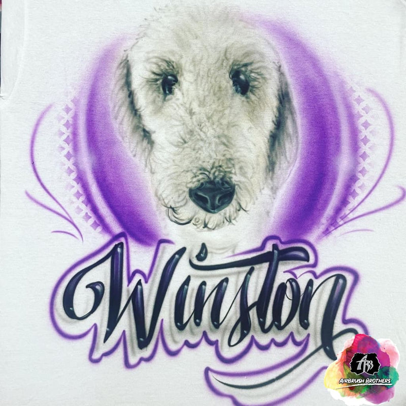 airbrush custom spray paint  Airbrush Pet Portrait Shirt Design shirts hats shoes outfit  graffiti 90s 80s design t-shirts  Airbrush Brothers Shirt