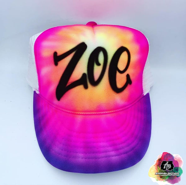 Airbrush Pink Tie Dye Hat Design