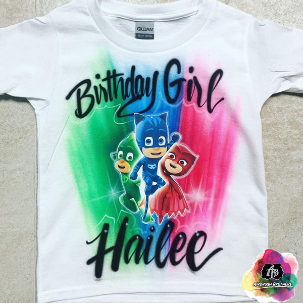 custom airbrush birthday shirts pj masks birthday