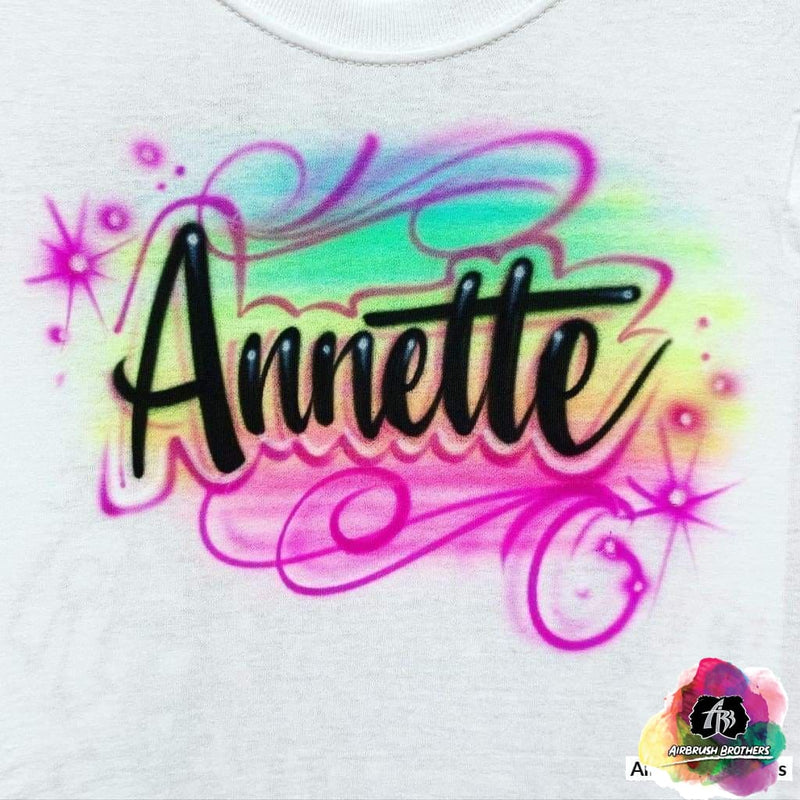 Airbrush Rainbow with Swirls Shirt Design