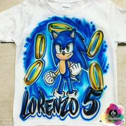 sonic airbrush t-shirt custom airbrush birthday shirts