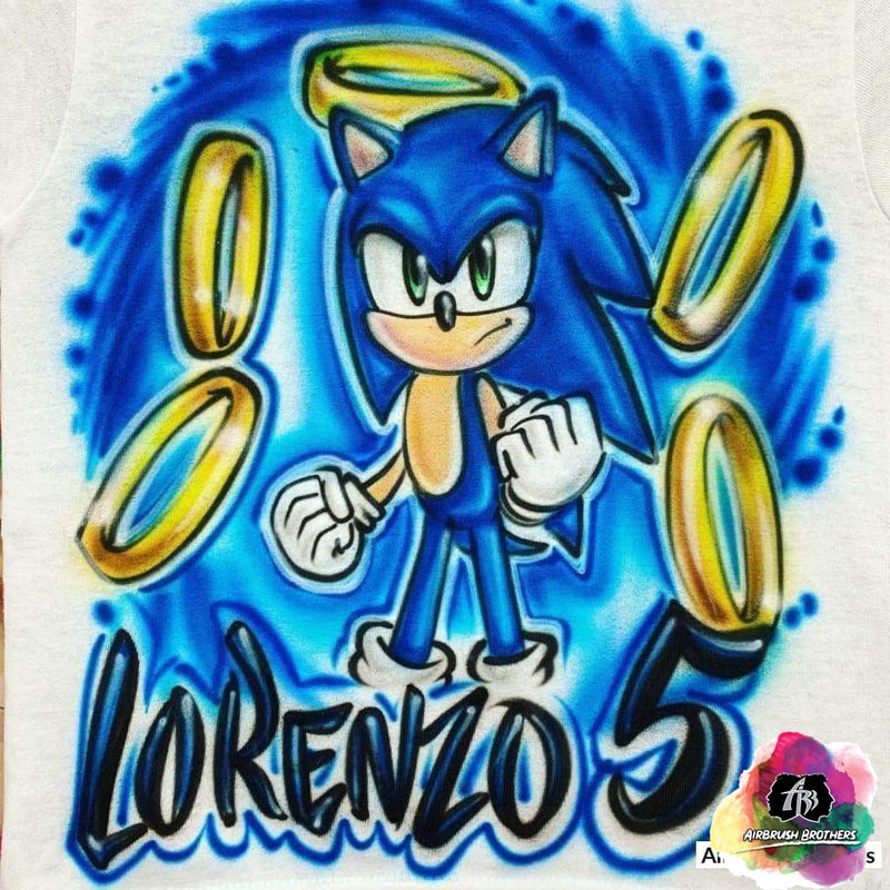 sonic airbrush t-shirt custom airbrush birthday shirts