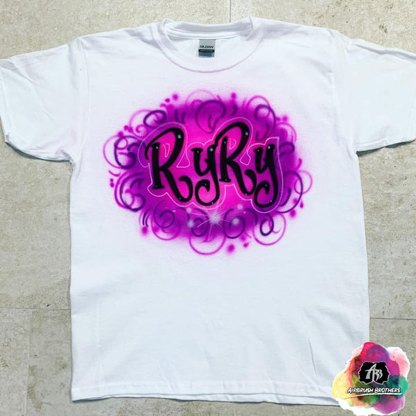 airbrush custom spray paint  Airbrush Swirl Background Shirt Design shirts hats shoes outfit  graffiti 90s 80s design t-shirts  Airbrush Brothers Shirt