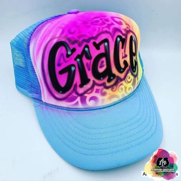 Airbrush Swirly Hat Design Hats