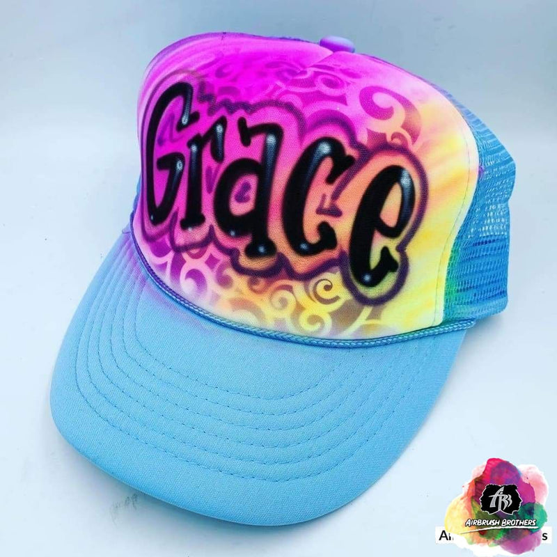 Airbrush Swirly Hat Design Hats