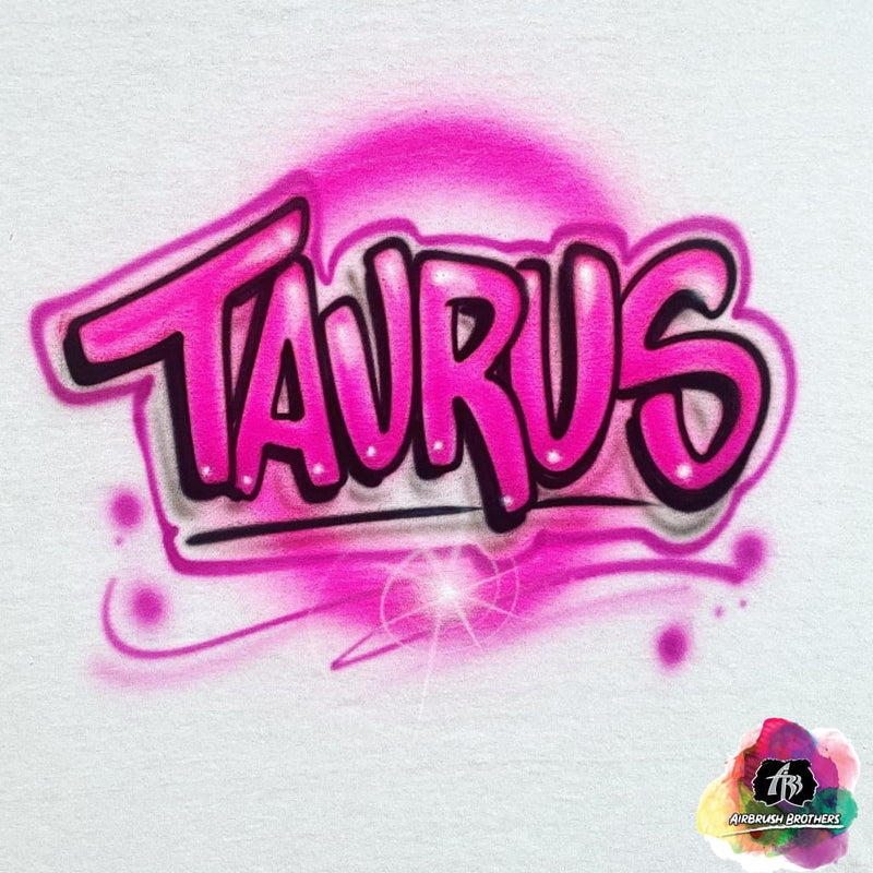 airbrush custom spray paint  Airbrush Taurus Shirt Design shirts hats shoes outfit  graffiti 90s 80s design t-shirts  Airbrush Brothers Shirt