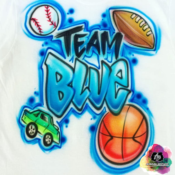 Airbrush Team Blue Shirt Design