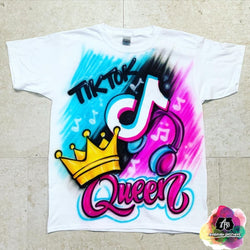 airbrush custom spray paint  Airbrush Tiktok Queen Birthday Shirt Design shirts hats shoes outfit  graffiti 90s 80s design t-shirts  Airbrush Brothers Shirt