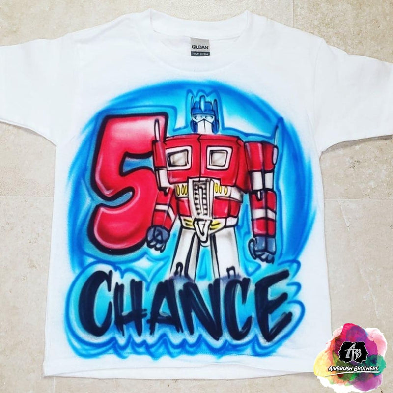 airbrush custom spray paint  Airbrush Transformers Birthday Shirt Design shirts hats shoes outfit  graffiti 90s 80s design t-shirts  Airbrush Brothers Shirt