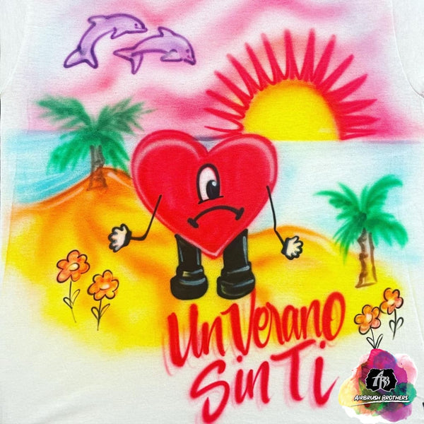 airbrush custom spray paint  Airbrush Un Verano Sin Ti Shirt Design shirts hats shoes outfit  graffiti 90s 80s design t-shirts  Airbrush Brothers Shirt