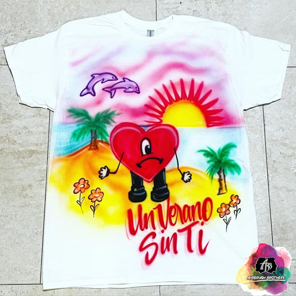 airbrush custom spray paint  Airbrush Un Verano Sin Ti Shirt Design shirts hats shoes outfit  graffiti 90s 80s design t-shirts  Airbrush Brothers Shirt