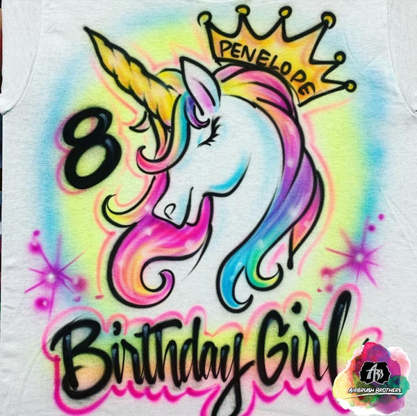 airbrush custom spray paint  Airbrush Unicorn Birthday Design shirts hats shoes outfit  graffiti 90s 80s design t-shirts  Airbrush Brothers Shirt