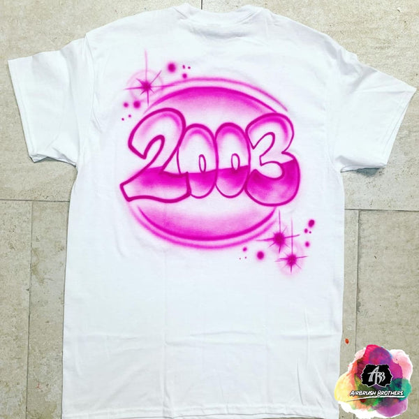 airbrush custom spray paint  Airbrush Year Shirt Design shirts hats shoes outfit  graffiti 90s 80s design t-shirts  Airbrush Brothers Shirt