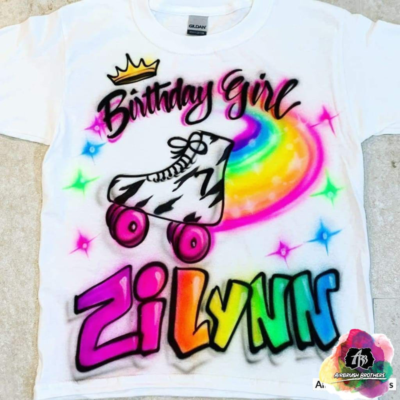 zebra print skate t-shirt custom airbrush birthday shirts