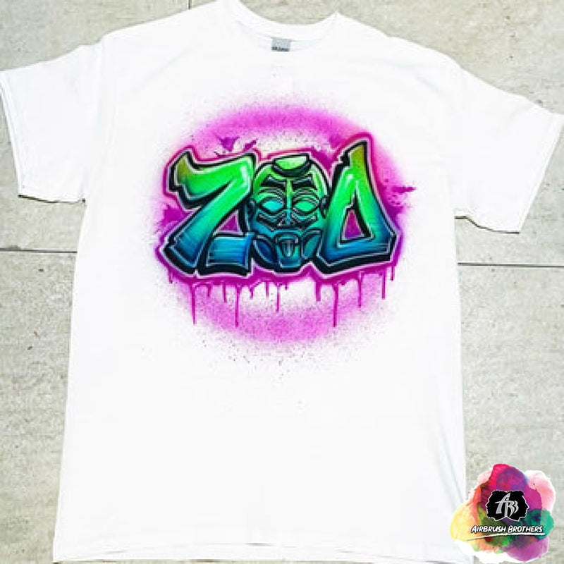 airbrush custom spray paint  Airbrush ZOA Shirt Design shirts hats shoes outfit  graffiti 90s 80s design t-shirts  Airbrush Brothers Shirt