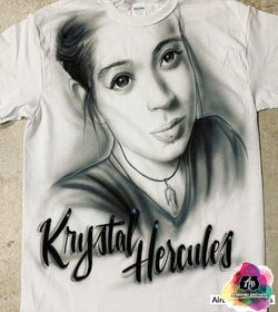 Airbrush Memorial Portrait Shirt | Black & White Success