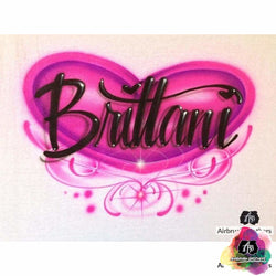 airbrush custom spray paint  Brittani heart design shirts hats shoes outfit  graffiti 90s 80s design t-shirts  AirbrushBrothers Shirt