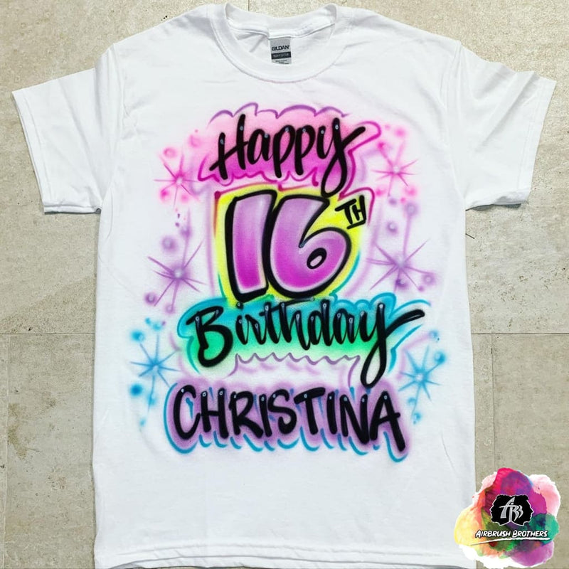 airbrush custom spray paint  Copy of Airbrush Paint Brush Birthday Design shirts hats shoes outfit  graffiti 90s 80s design t-shirts  Airbrush Brothers Shirt