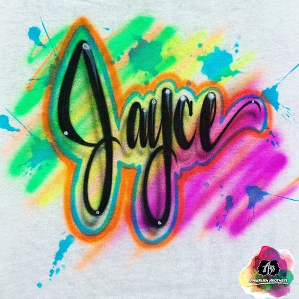 Airbrush Multi-Color Name Shirt Design