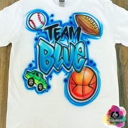 Airbrush Team Blue Shirt Design