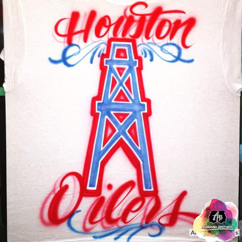 custom airbrush t shirts online cocomelon birthday shirt Spray paint designs on shirts Houston Oilers Design