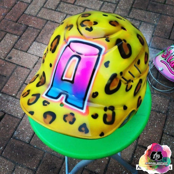 Airbrush Leopard Print Design Helmet