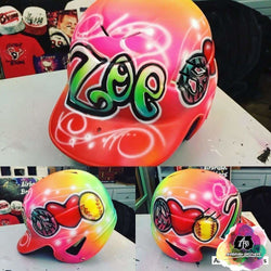 best airbrush Peace Love & Softball Design