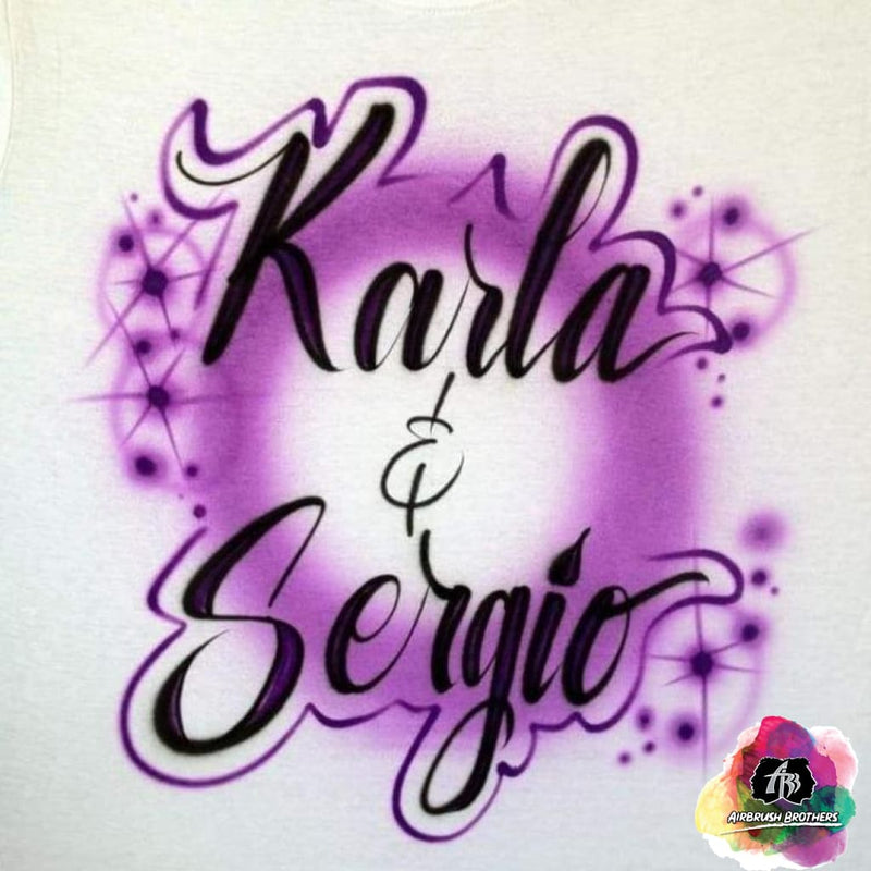 airbrush graffiti shirts Sparkling Couple Design