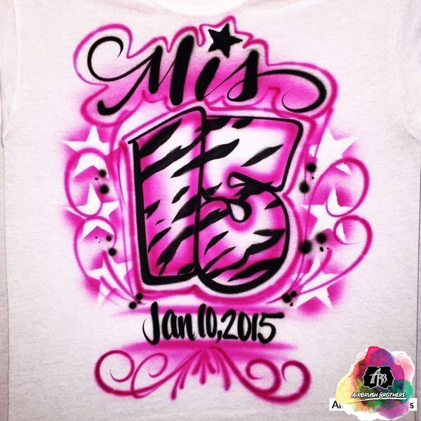 custom airbrush birthday shirts Zebra print Quince Design